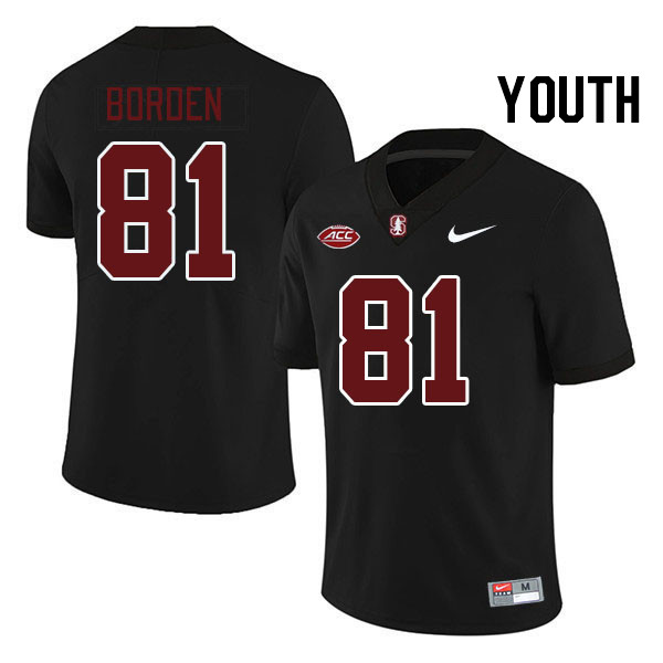 Youth #81 Ahmari Borden Stanford Cardinal 2024 ACC Conference College Football Jerseys Stitched-Blac